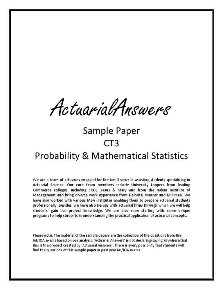 ct3 actuarial notes